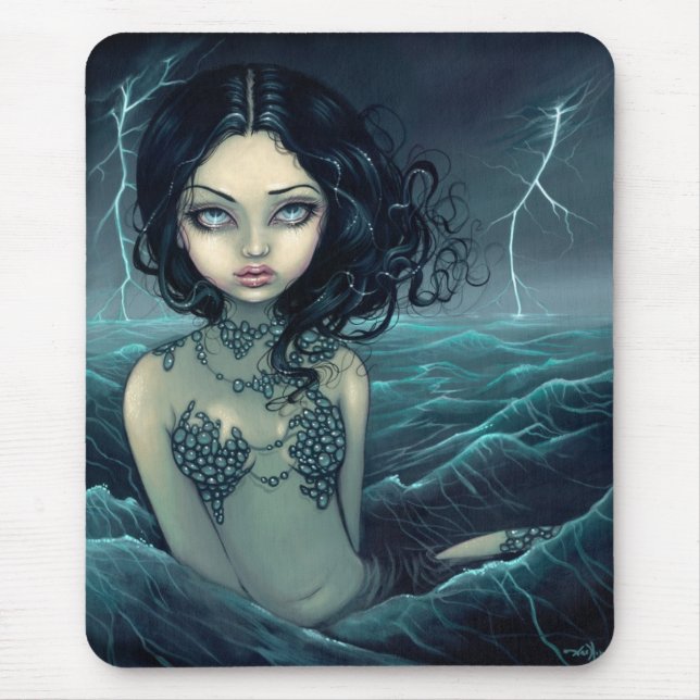 Gotische Meerjungfrau Mousepad des Seesturms (Vorne)