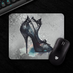 Gotische Mode Stiletto High Heel mit Aquamarinem S Mousepad