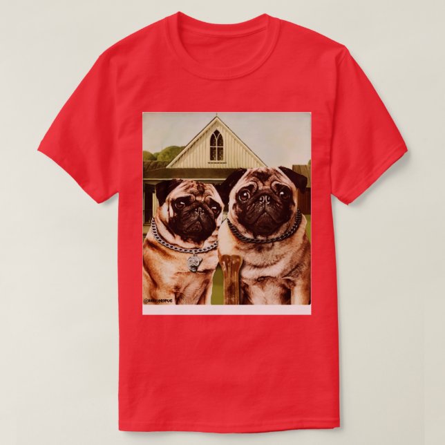 Gotische Mops T-Shirt (Design vorne)