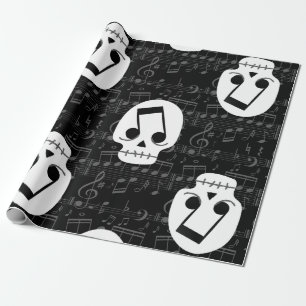 gotische Musiknote Augen Totenkopf makaber Geschenkpapier