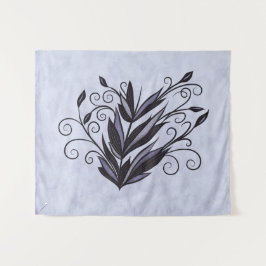 Gotische Pflanze Kunst - Lila Blumenwirt Wandteppich