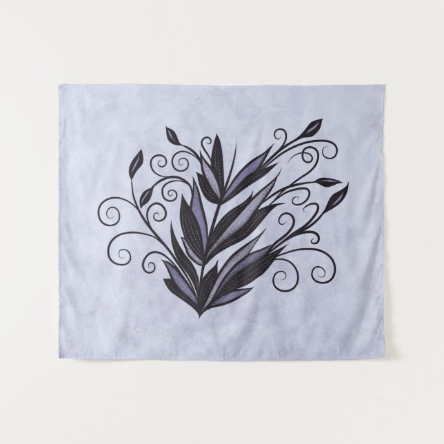 Gotische Pflanze Kunst - Lila Blumenwirt Wandteppich (Vorderseite (Horizontal))