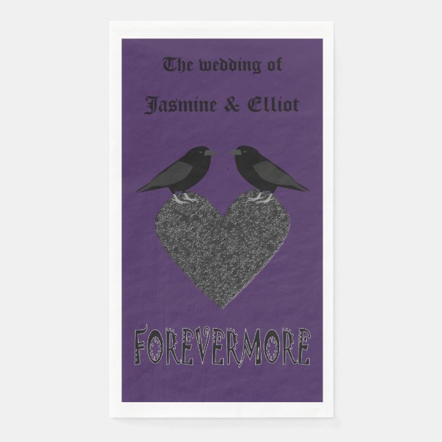 Gotische Ravens und maßgeschneiderte Hochzeit des  Serviette (Vorderseite)