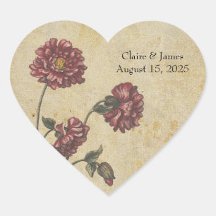 Gotische romanische Hochzeitsticker - Dunkel und e Herz-Aufkleber