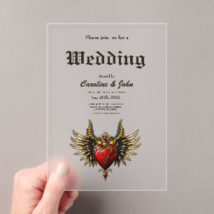 Gotische Romantik, das Herz der Leidenschaft. Acryleinladungen