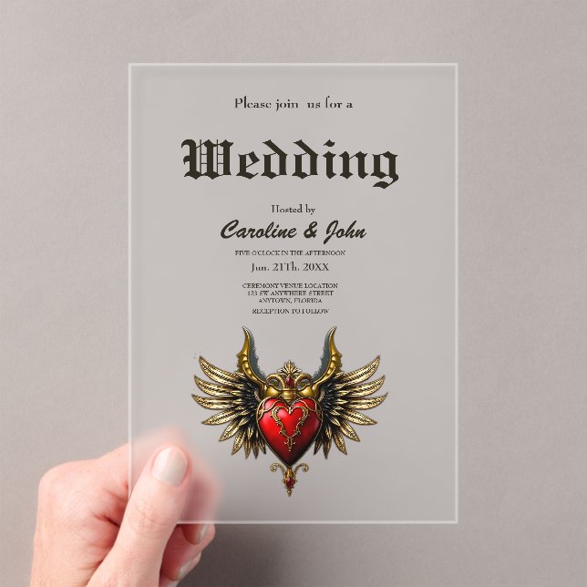 Gotische Romantik, das Herz der Leidenschaft. Acryleinladungen (Insitu (Handheld))