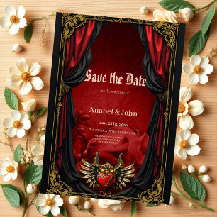 Gotische Romantik, das Herz der Leidenschaft. Save The Date