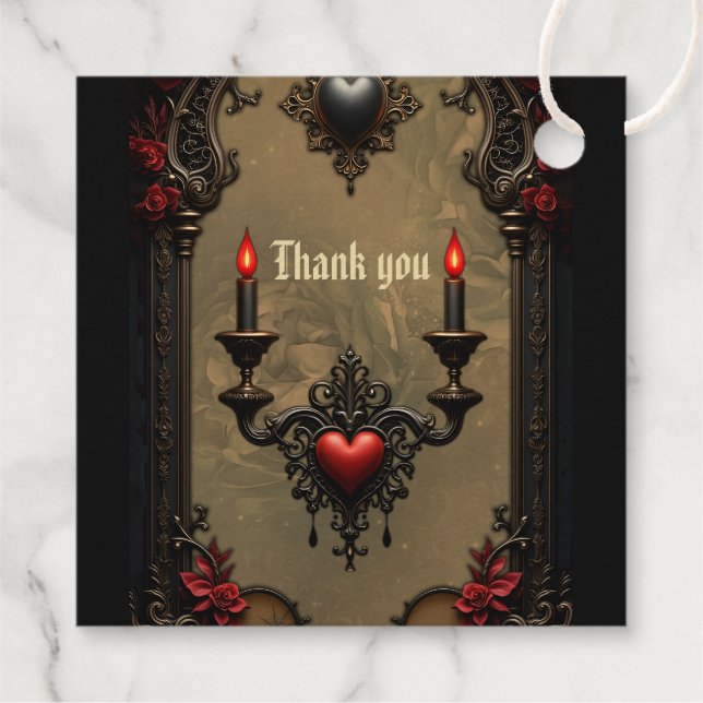 Gotische Romantik: Versteckte Leidenschaft Geschenkanhänger (Rückseite)