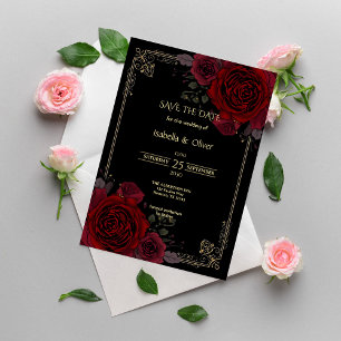Gotische Romanze Elegante Hochzeit Speichern Sie d Save The Date