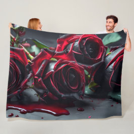 Gotische Rose Fleecedecke