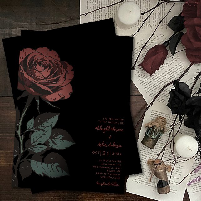 Gotische Rose Hochzeit Einladung (Von Creator hochgeladen)