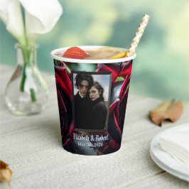 Gotische Rose Hochzeit Pappbecher