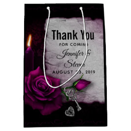 Gotische Rose, Kerze, Pergament und Locket-Hochzei Mittlere Geschenktüte