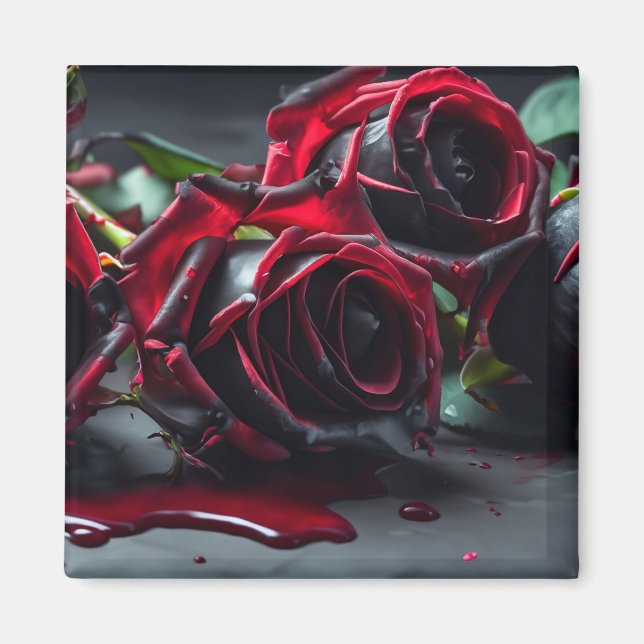 Gotische Rose Magnet (Vorne)