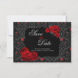 Gotische Rose Rot und Schwarz Save The Date