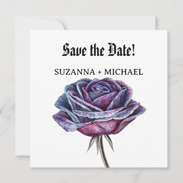 Gotische Rose Save the Date (Vorderseite)