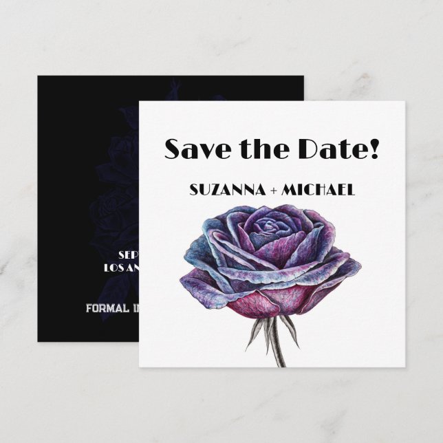 Gotische Rose Save the Date (Vorne/Hinten)