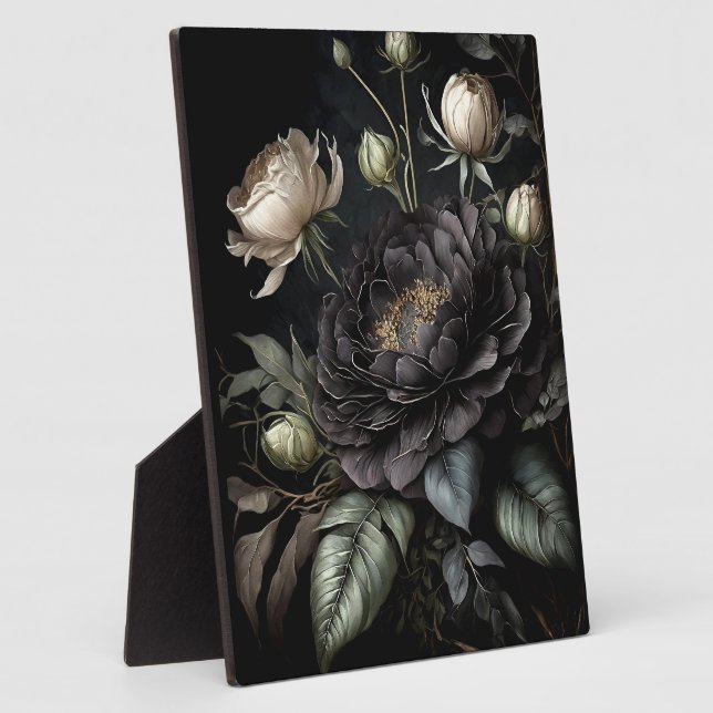 Gotische Rose Schwarze Blume Fotoplatte (Seite)