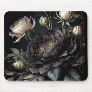 Gotische Rose Schwarze Blume Mousepad