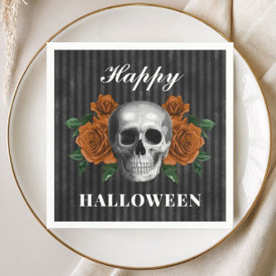 Gotische Rose & Skull Happy Halloween Serviette
