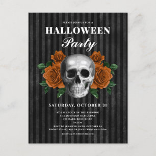 Gotische Rose und Halloween-Party Postkarte