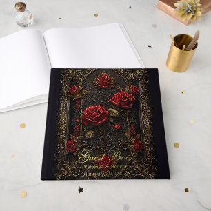 Gotische Rote Rose Gästebuch