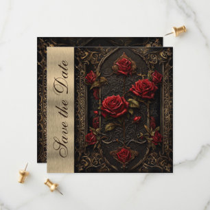 Gotische Rote Rose Save the Date