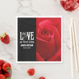 Gotische Rote Rosen Liebe bei First Bite Wedding Serviette