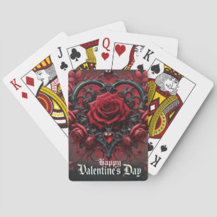 Gotische rote Rosen Valentinstag Spielkarten
