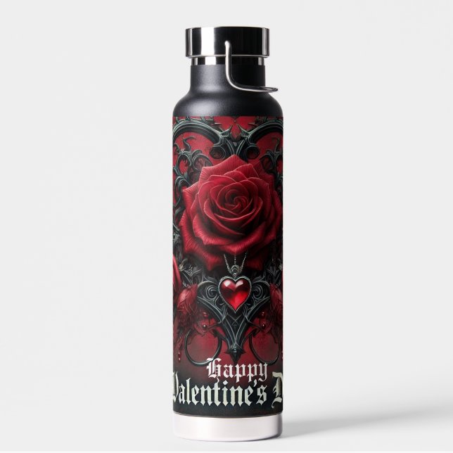 Gotische rote Rosen Valentinstag Trinkflasche (Links)