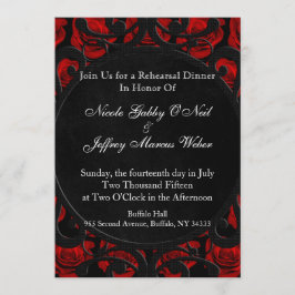 Gotische Rote Rosen Viktorianische Probe Abendesse Einladung