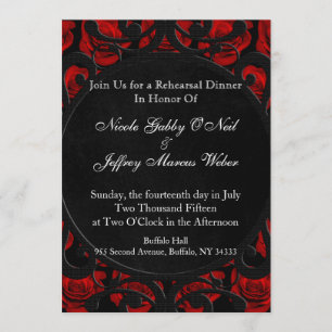 Gotische Rote Rosen Viktorianische Probe Abendesse Einladung