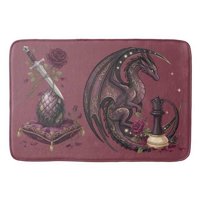 Gotische Schachmattstellung Drache  Badematte (Vorderseite)