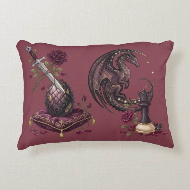 Gotische Schachmattstellung Drache  Dekokissen (Vorderseite)
