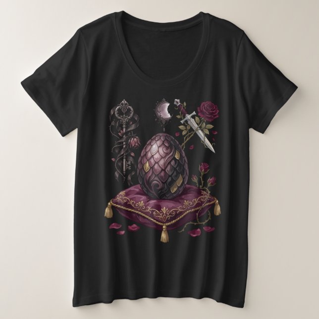 Gotische Schachmattstellung Drache  Große Größe T-Shirt (Design vorne)