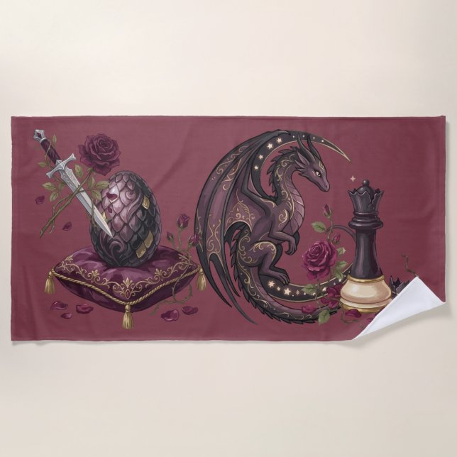 Gotische Schachmattstellung Drache  Strandtuch (Vorderseite)
