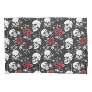 Gotische Schädel und Rose Bettzeug Kissenbezug