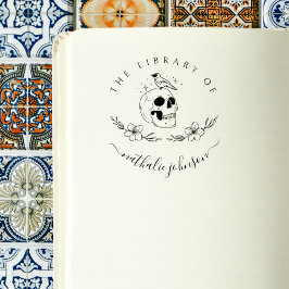 Gotische SchädelBlume aus der Bibliothek des Buche Gummistempel