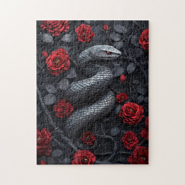 Gotische Schlange und Rose Puzzle (Vertikal)