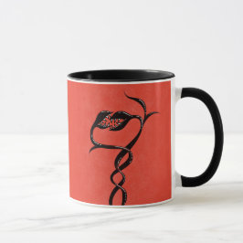 Gotische Schlangen rot und schwarz Tasse