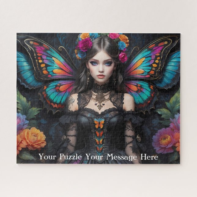 Gotische Schmetterlingsfrau Puzzle (Horizontal)