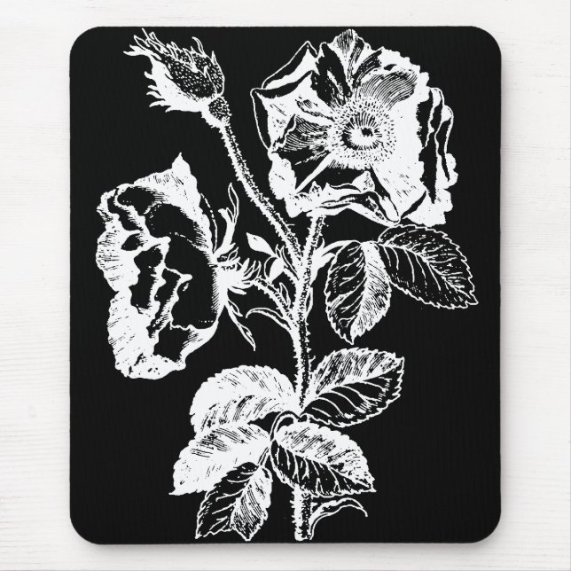 gotische Schwarze Antike Rose Mousepad (Vorne)