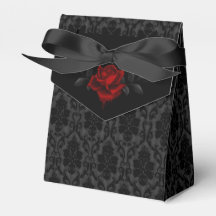 Gotische schwarze Damast-Rosen-Hochzeit