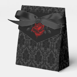 Gotische schwarze Damast-Rosen-Hochzeit Geschenkschachtel