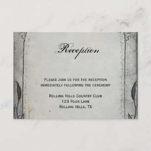 Gotische Schwarze Rosenranken Hochzeitsempfang Begleitkarte