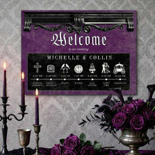 Gotische schwarze und violette Hochzeitsveranstalt Poster