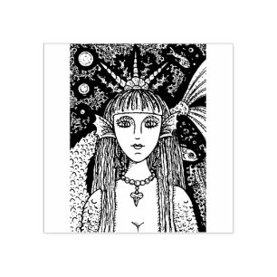 GOTISCHE SCHWARZMEER-NIXE, FANTASY-STEMPEL AUS GUM GUMMISTEMPEL