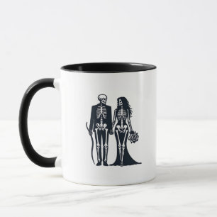 Gotische Skelett Braut & Bräutigam – Bis dass der  Tasse