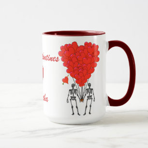 Gotische Skelette und Liebe Herzstück Valentine Tasse