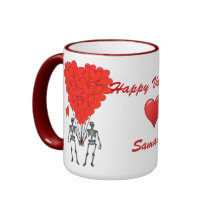 Gotische Skelette und Liebe Herzstück Valentine